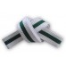 White/Blue Stripe Belt 4cm Wide Double Wrap for Karate / Taekwondo / Judo / Kendo / Hapkido
